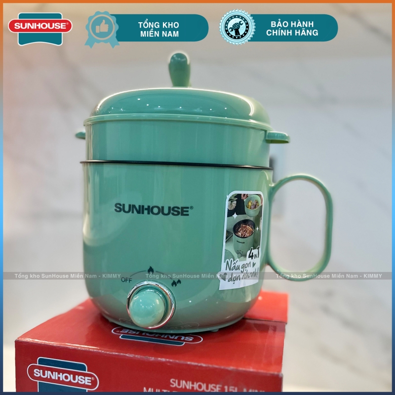 Ca lẩu điện 1.5L có xửng hấp Sunhouse 4515G